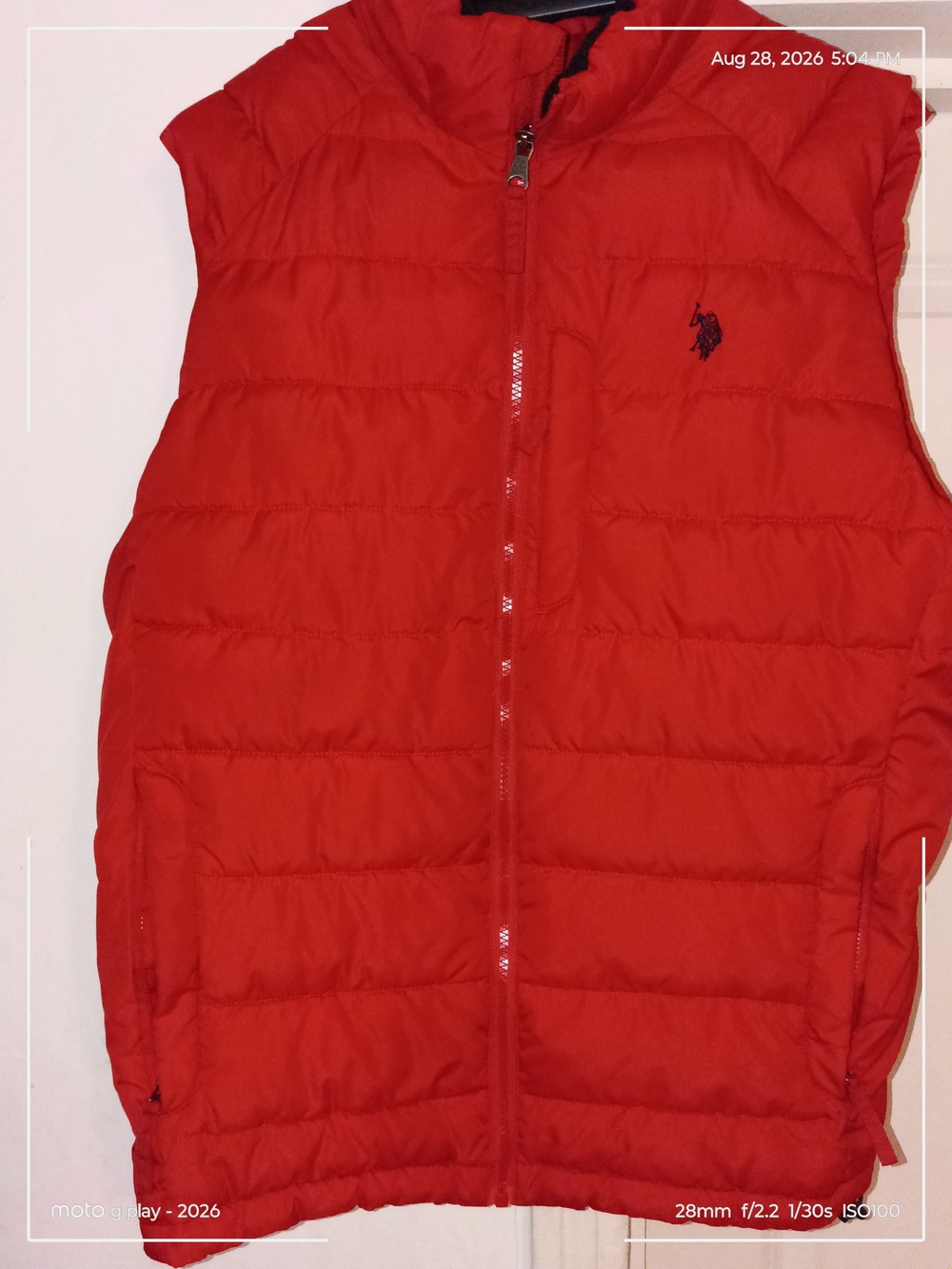 U.S. Polo Assn. Kids Red Puffer Vest